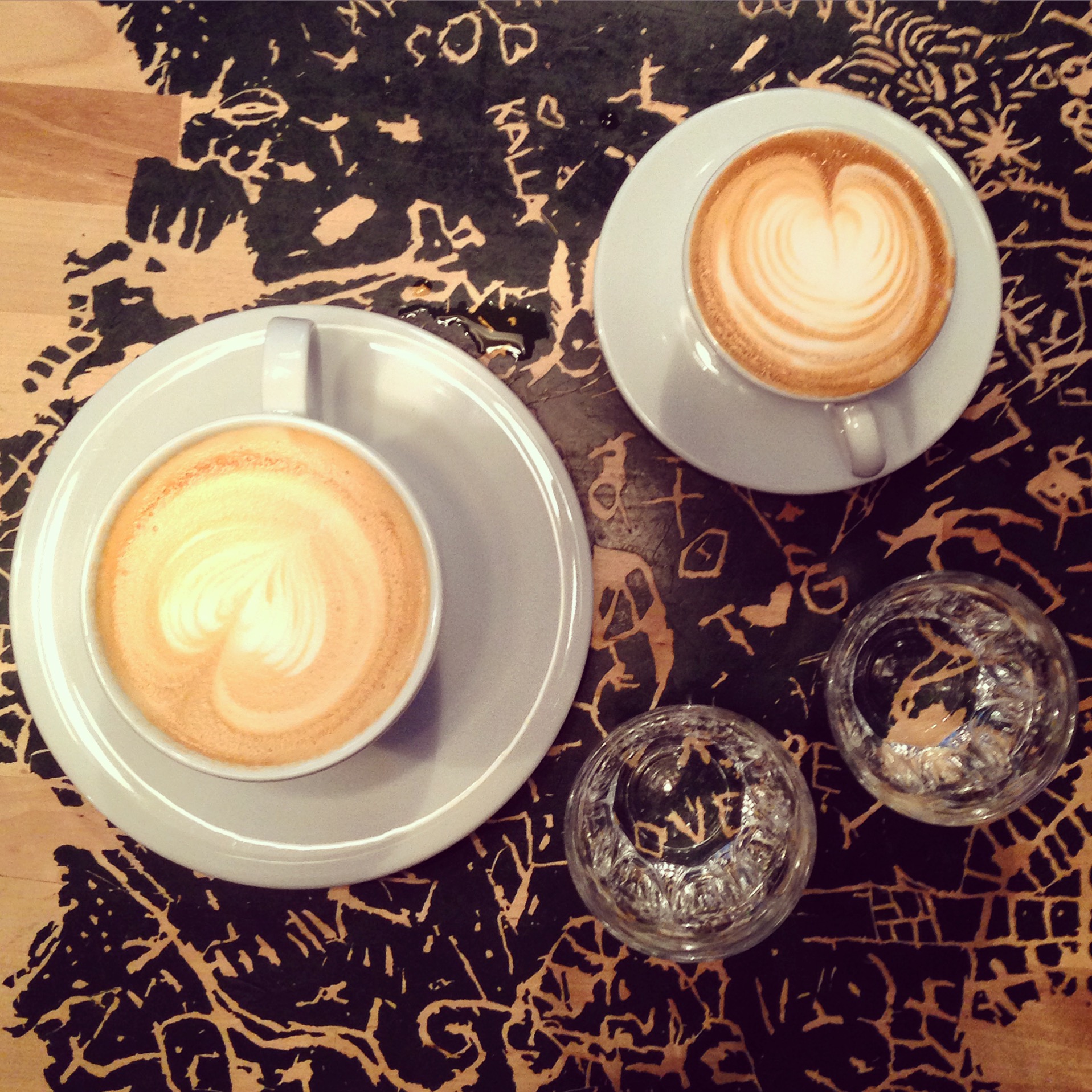 Cappuccino og caffe latte på Supreme Roastworks. Foto: Camilla Hellum